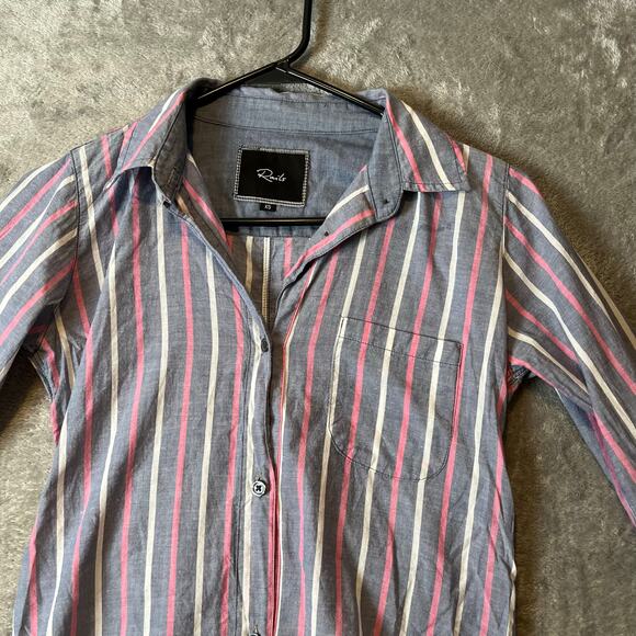 Rails Women’s Striped Button Down Shirt Size XS Blue & Pink - Picture 2 of 6